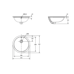 Chậu lavabo âm bàn CONCEPT American Standard 0433-WT (0433WT)