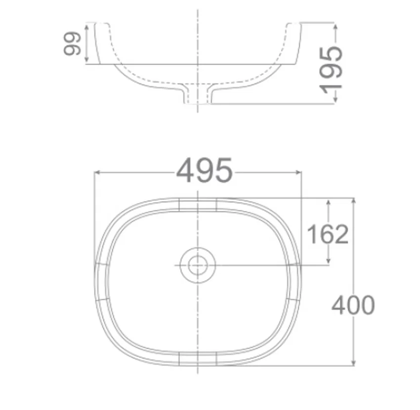 Chậu lavabo đặt bàn American Standard 0950-WT (0950WT) 8 Chậu lavabo đặt bàn American Standard 0950-WT (0950WT)