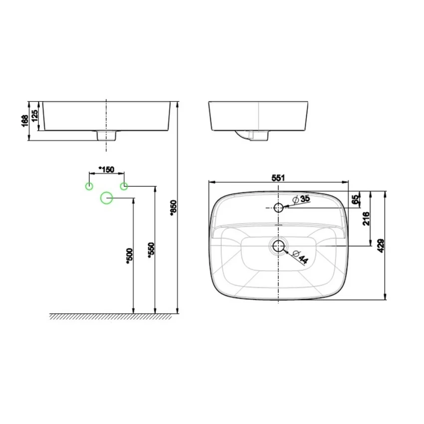 Chậu lavabo đặt bàn American Standard WP-0618 - Hình 5 Chậu lavabo đặt bàn American Standard WP-0618 - Hình 5