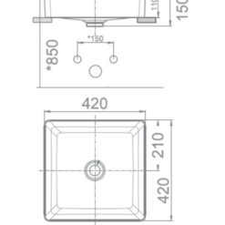 Chậu lavabo đặt bàn American Standard WP-F411 (WPF411) 15 Chậu lavabo đặt bàn American Standard WP-F411 (WPF411)