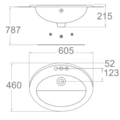 Chậu lavabo dương vành American Standard 0477-WT (0477WT)