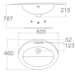 Chậu lavabo dương vành American Standard 0477-WT (0477WT)