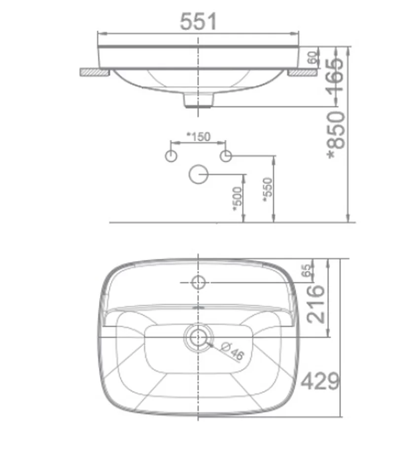 Chậu lavabo dương vành American Standard VF-0420 (VF0420) 9 Chậu lavabo dương vành American Standard VF-0420 (VF0420)