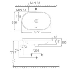 Chậu lavabo dương vành American Standard WP-0310 (WP0310)