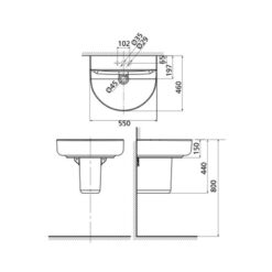 Chậu lavabo treo tường American Standard 0553-WT (0553WT)