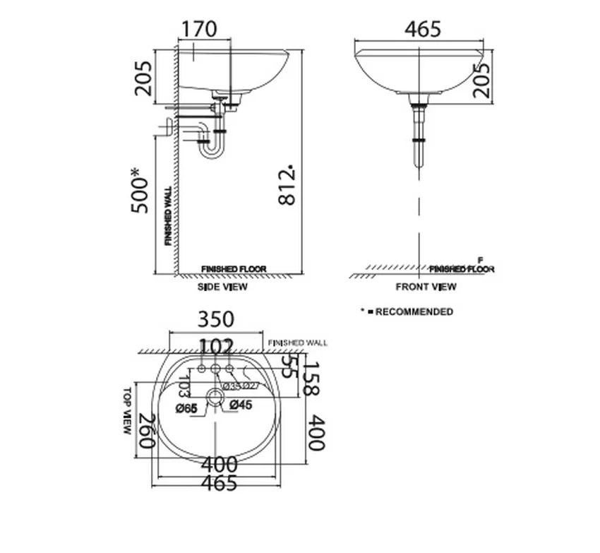 Chậu lavabo treo tường American Standard VF-0940 (VF0940) 7 Thiết kế sản phẩm Chậu lavabo treo tường American Standard VF-0940 VF-0940.1H