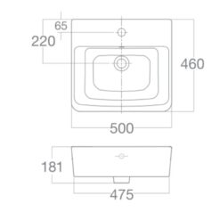 Chậu rửa mặt lavabo bán âm American Standard VF-0519 (VF0519) (0519-WT)