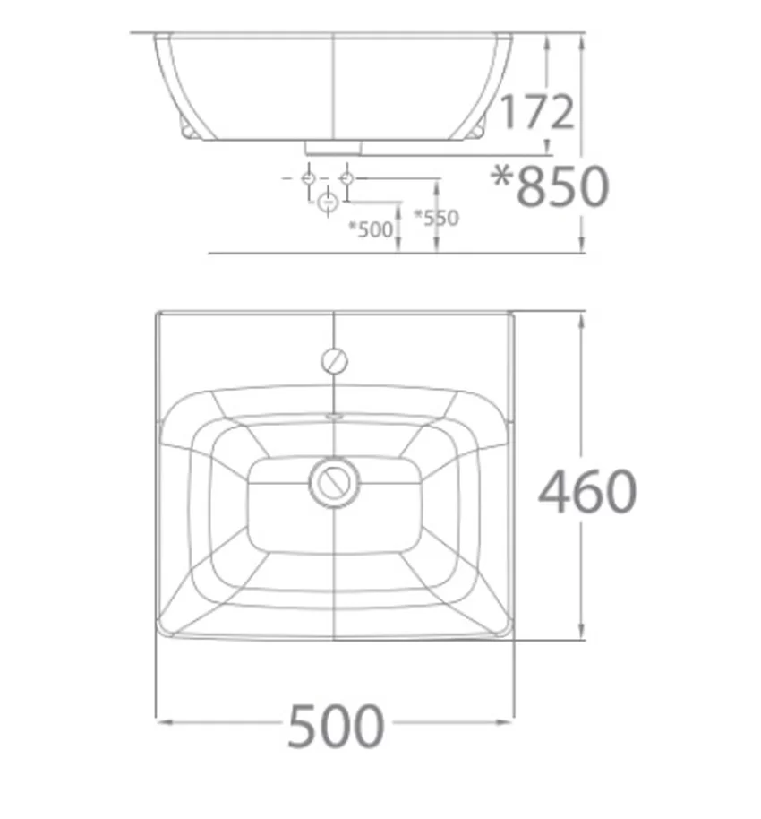 Thiết kế hiện đại của chậu rửa mặt lavabo bán âm WP-F301 Thiết kế hiện đại của chậu rửa mặt lavabo bán âm WP-F301