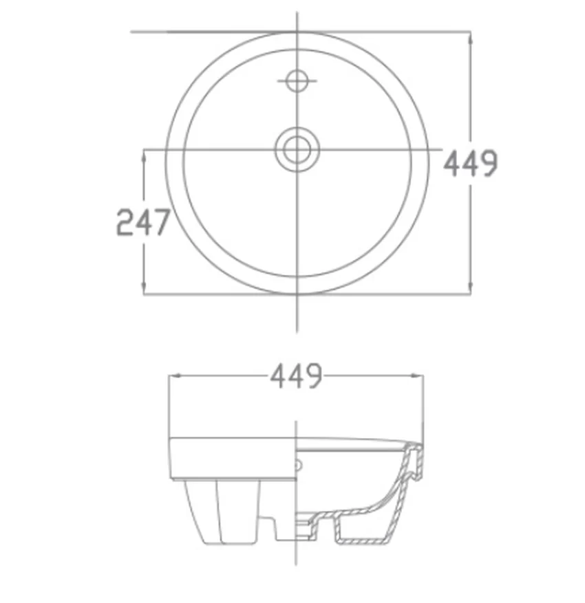 Chậu rửa mặt lavabo bán âm American Standard WP-F307 Chậu rửa mặt lavabo bán âm American Standard WP-F307 - Ảnh 2