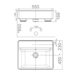 Chậu rửa mặt lavabo bán âm American Standard WP-F419 (WPF419) 17 Chậu rửa mặt lavabo bán âm American Standard WP-F419 (WPF419)