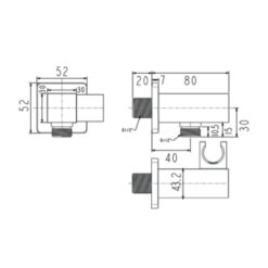 Co nối kèm gác sen vuông EasySET American Standard FFAS9143