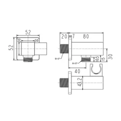 Co nối kèm gác sen vuông EasySET American Standard FFAS9143 27 Co nối kèm gác sen vuông EasySET American Standard FFAS9143
