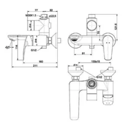 Củ sen tắm nóng lạnh American Standard Milano WF-0972 (WF0972) 11 Củ sen tắm nóng lạnh American Standard Milano WF-0972 (WF0972)