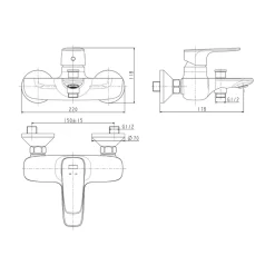 Củ sen tắm nóng lạnh American Standard WF-1711N (WF1711N) 8 Củ sen tắm nóng lạnh American Standard WF-1711N (WF1711N)