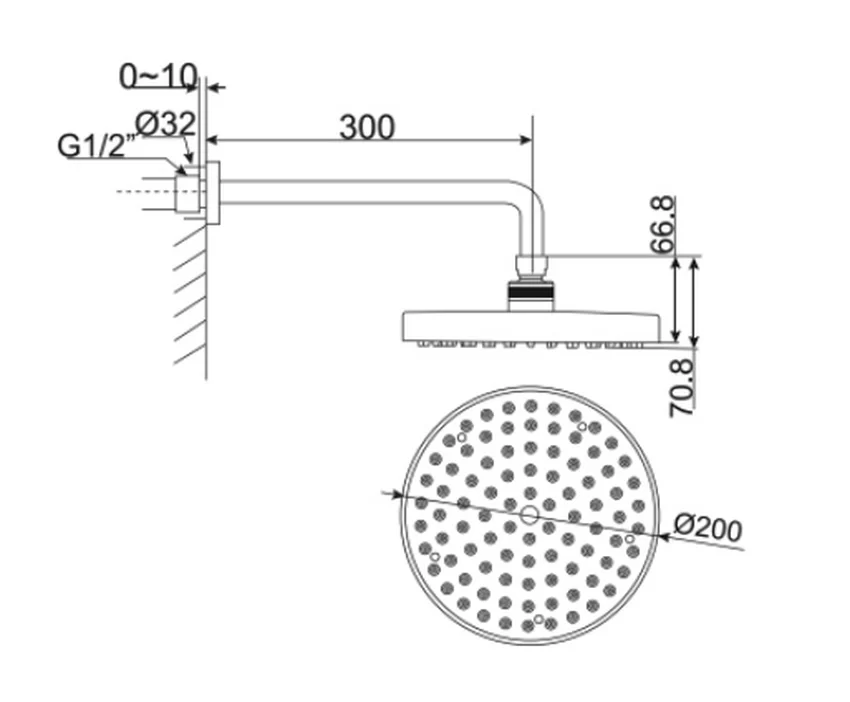 Đầu sen tắm phun mưa American Standard Celia WF-9051 (WF9051) 7 Đầu Sen Tắm Phun Mưa American Standard Celia WF-9051