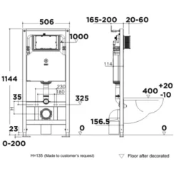 Két nước âm tường cho cầu treo tường American Standard G3004A