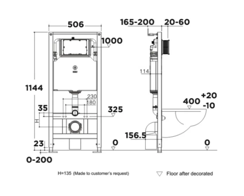 Két nước âm tường cho cầu treo tường American Standard G3004A 7 Thiết kế của Két nước âm tường American Standard G3004A