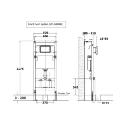 Két nước âm tường cho cầu treo tường American Standard VP-G30042 (VPG30042)