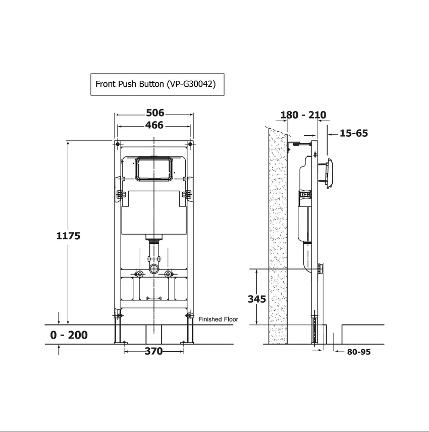 Két nước âm tường cho cầu treo tường VP-G30042 Két nước âm tường American Standard