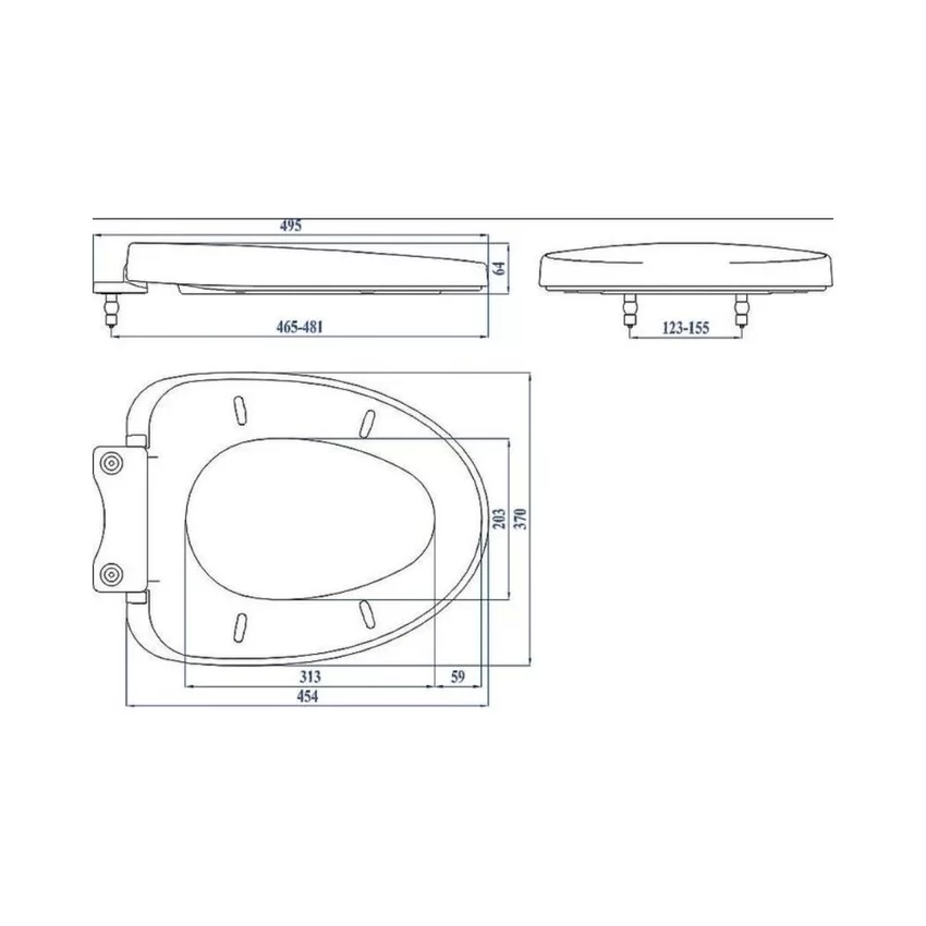 Thiết kế hiện đại - Mã SKU: 491000S-WT Thiết kế hiện đại của nắp bồn cầu American Standard