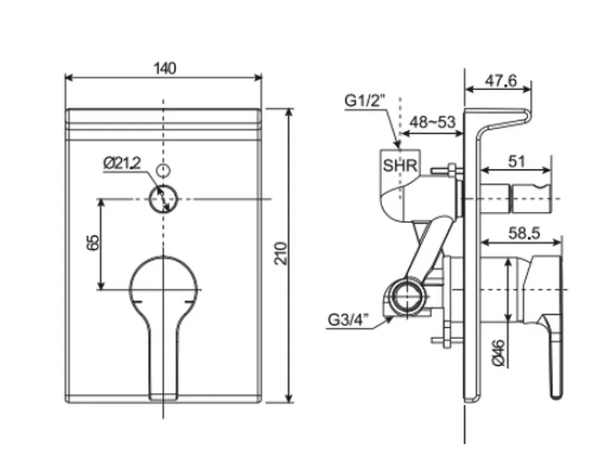 Sen tắm âm tường American Standard Active WF-3921 Sen tắm âm tường American Standard Active WF-3921 (WF3921)