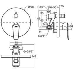 Sen tắm âm tường American Standard Neo Modern WF-0721 (WF0721)