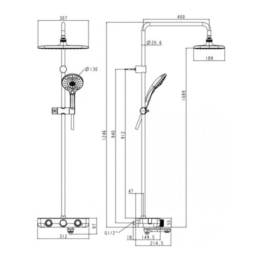 Sen tắm cây đứng cảm biến nhiệt American Standard EasySET WF-4956 (WF4956) 17 Sen tắm cây đứng cảm biến nhiệt American Standard EasySET WF-4956 (WF4956)