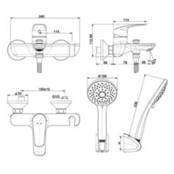 Sen tắm gắn tường American Standard WF-0911 (WF0911) nóng lạnh 14 Sen tắm gắn tường American Standard WF-0911 (WF0911) nóng lạnh