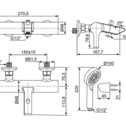 Sen tắm gắn tường American Standard WF-3913 (WF3913) nóng lạnh 16 Sen tắm gắn tường American Standard WF-3913 (WF3913) nóng lạnh