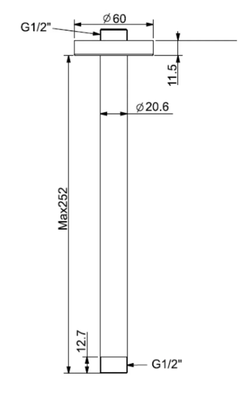 Thanh nối đầu sen gắn trần EasySET American Standard FFAS9908 12 Thanh nối đầu sen gắn trần EasySET American Standard FFAS9908
