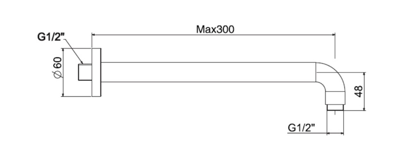Thanh nối đầu sen gắn tường American Standard EasySET FFAS9909 9 Thanh nối đầu sen gắn tường American Standard EasySET FFAS9909