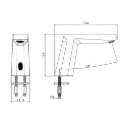 Vòi chậu lavabo cảm ứng nóng lạnh Viglacera VG1028.1