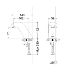 Vòi chậu lavabo cảm ứng nước lạnh Caesar A910 21 Vòi chậu lavabo cảm ứng nước lạnh Caesar A910