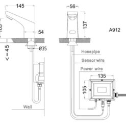 Vòi chậu lavabo cảm ứng nước lạnh Caesar A912