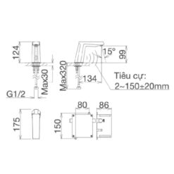 Vòi chậu lavabo cảm ứng nước lạnh Viglacera VG1028