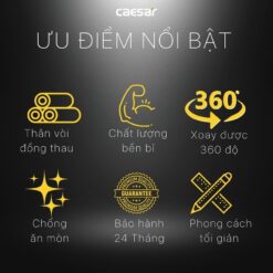 Vòi chậu lavabo dây rút nóng lạnh Caesar B900CU