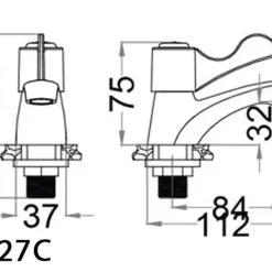 Vòi chậu lavabo lạnh Caesar B027C 18 Vòi chậu lavabo lạnh Caesar B027C