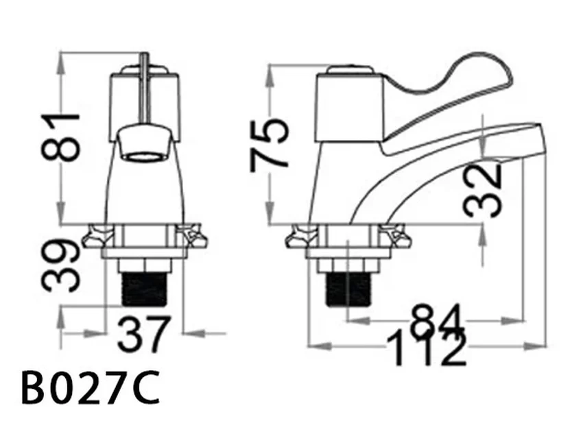Vòi chậu lavabo lạnh Caesar B027C 10 Vòi chậu lavabo lạnh Caesar B027C