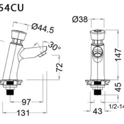 Vòi chậu lavabo lạnh Caesar B054CU