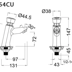 Vòi chậu lavabo lạnh Caesar B054CU