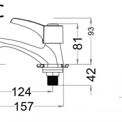 Vòi chậu lavabo lạnh Caesar B101C 21 Vòi chậu lavabo lạnh Caesar B101C