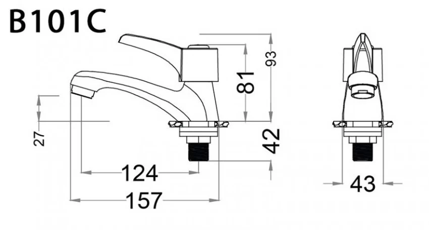 Vòi chậu lavabo lạnh Caesar B101C 12 Vòi chậu lavabo lạnh Caesar B101C