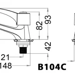 Vòi chậu lavabo lạnh Caesar B104C 18 Vòi chậu lavabo lạnh Caesar B104C