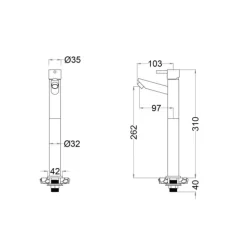 Vòi chậu lavabo lạnh Caesar BT041CU 14 Vòi chậu lavabo lạnh Caesar BT041CU