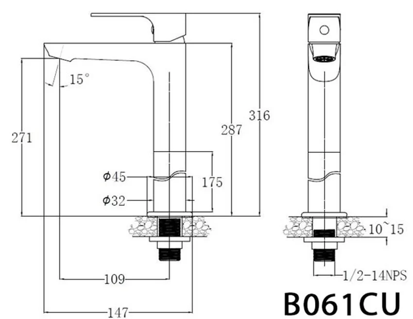 Thiết kế hiện đại của vòi chậu lavabo lạnh Caesar BT061CU Thiết kế hiện đại của vòi chậu lavabo lạnh Caesar BT061CU