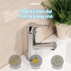 Vòi chậu lavabo lạnh dây rút Caesar B190C 14 Vòi chậu lavabo lạnh dây rút Caesar B190C