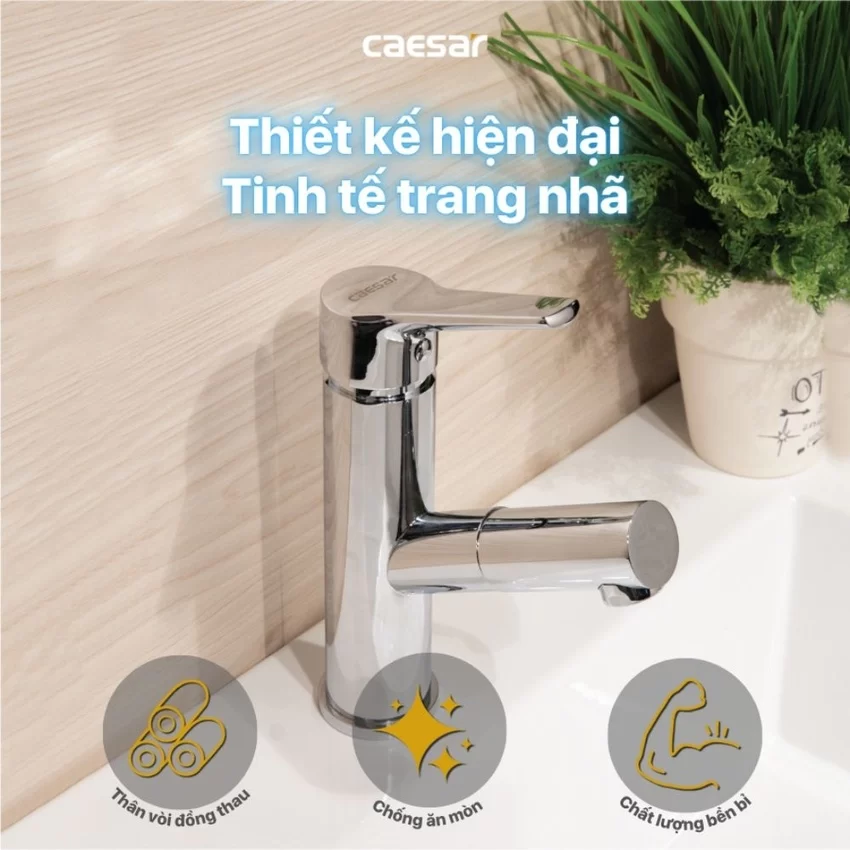 Vòi chậu lavabo lạnh dây rút Caesar B190C Vòi chậu lavabo lạnh dây rút Caesar B190C - 5