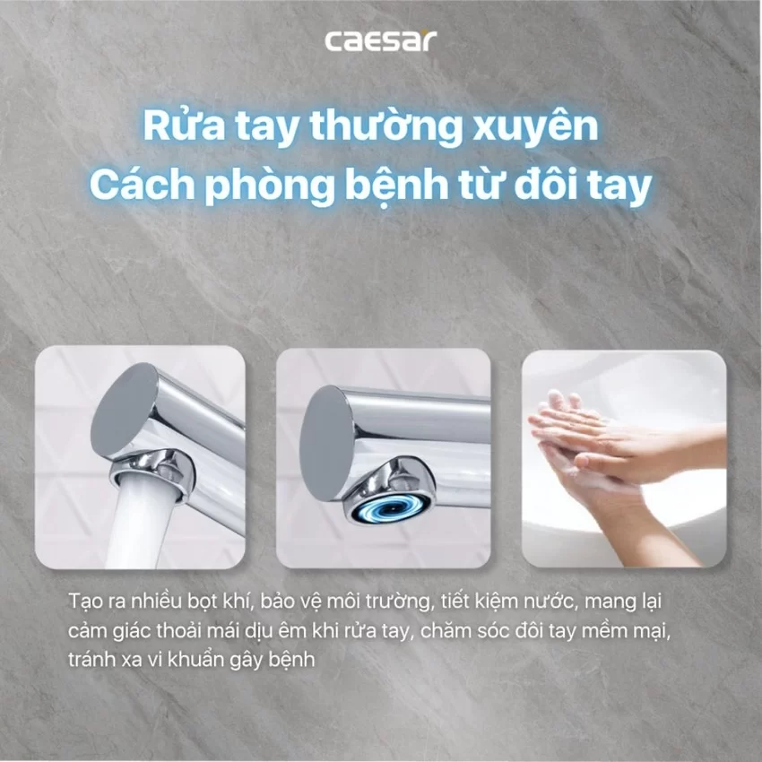 Vòi chậu lavabo lạnh dây rút Caesar B190C 8 Vòi chậu lavabo lạnh dây rút Caesar B190C