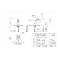 Vòi chậu lavabo lạnh Viglacera VG103