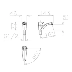 Vòi chậu lavabo lạnh Viglacera VG107 18 Vòi chậu lavabo lạnh Viglacera VG107